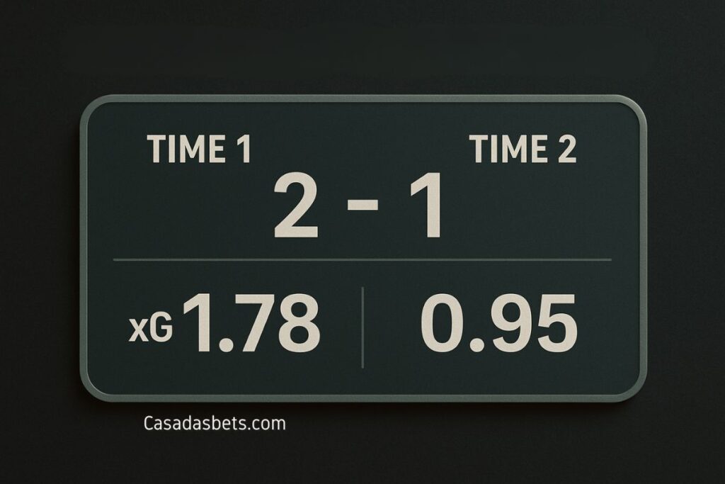 Exemplo de estatística xG usada em apostas esportivas